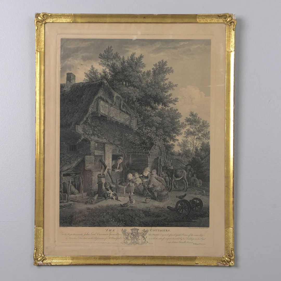 WILLIAM WOOLLETT / JOHN BROWNE. "The Cottagers", gravyr/etsning, efter Cornelis Dusart, 1765. — Engravings & Prints — Formstad Auktioner