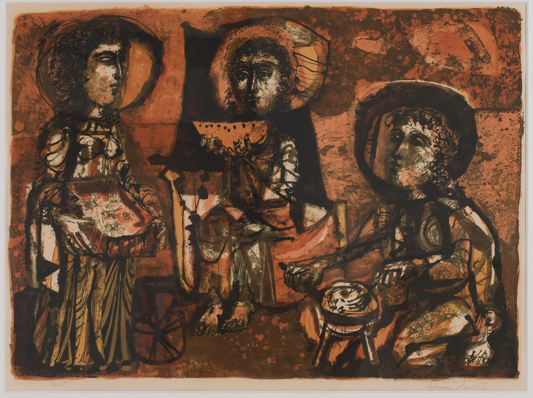 Antoni Clavé (1913-2005): Figural composition. Lithograph, around 1965. — Paintings and sculptures/Prints and photography — Lauritz