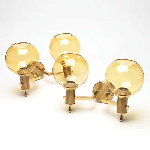 ERIK WÄRNÅ. Vägglampa, 1 par, EWÅ, Wärnamo, Sverige, 1900-talets senare hälft.