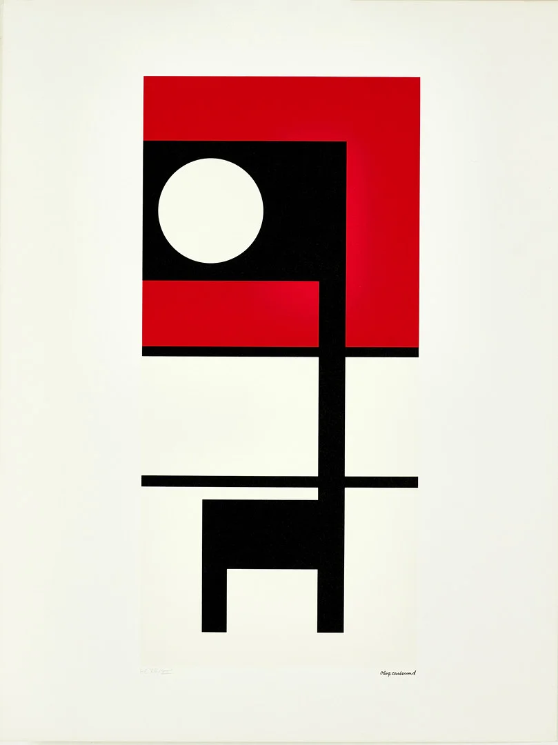 OTTO G CARLSUND (1897-1948). Efter. Komposition, HC upplaga VIII/XII, serigrafi med text på baksidan. — Engravings & Prints — Crafoord Auktioner Stockholm
