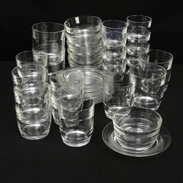 KAJ FRANCK (1911-1989). GLASSERVIS, 34 dlr, "Prisma 6060", Nuutajärvi, Arabia.