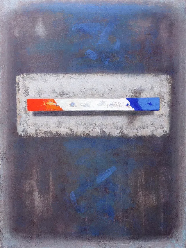 JOHN WÜRTZ (F. 1946). "Kind of blue", olie på lærred, 150x115, signeret.