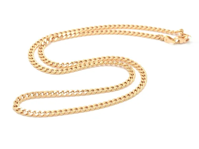 Kedja Pansarlänk 18K 9,0g 48,5cm Bredd: ca3mm, karbinhake, Stämplad GHA