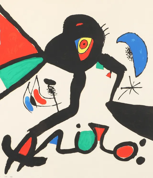 JOAN MIRÓ. EFTER. Komposition, affisch i begränsad upplaga om 900.