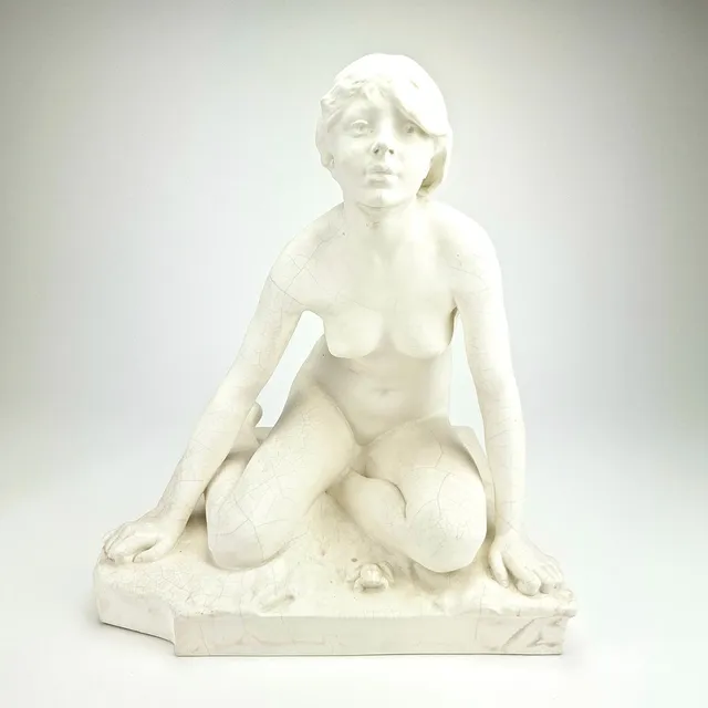 PER HASSELBERG. EFTER. "Grodan". Skulptur, parian, Gustavsberg 1916.