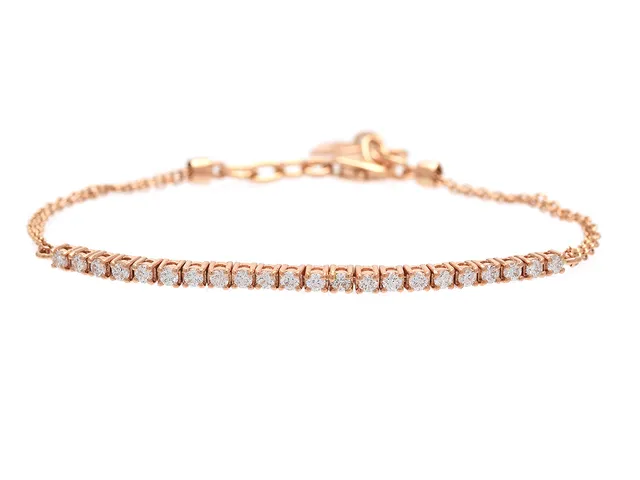 ARMBAND, 18K roséguld, 22 briljantslipade diamanter ca 0,53 ctv, ca TW-W/VS, längd 15-17 cm, vikt 4,4 g.