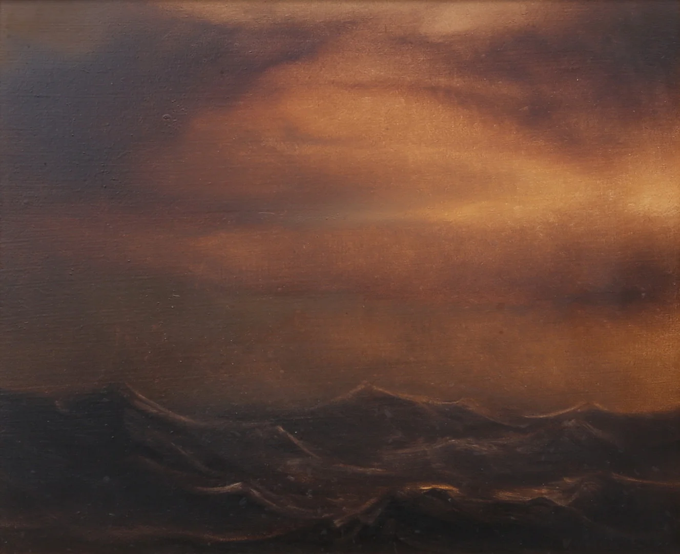 KARL GUSTAV HOLMBERG. Olja på pannå, hav i skymning, signerad, daterad -61. — Paintings — Auktionshuset Thelin & Johansson