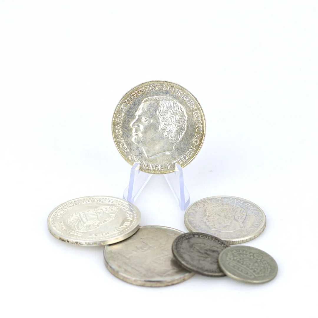 MYNT, 6 st. olika valörer, Sverige. — Coins & Banknotes — Höganäs Auktionsverk