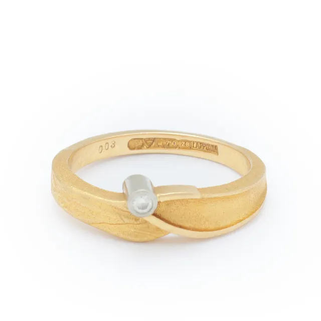 BJÖRN WECKSTRÖM. Ring af 18 kt guld med diamant. Lapponia. Finland.