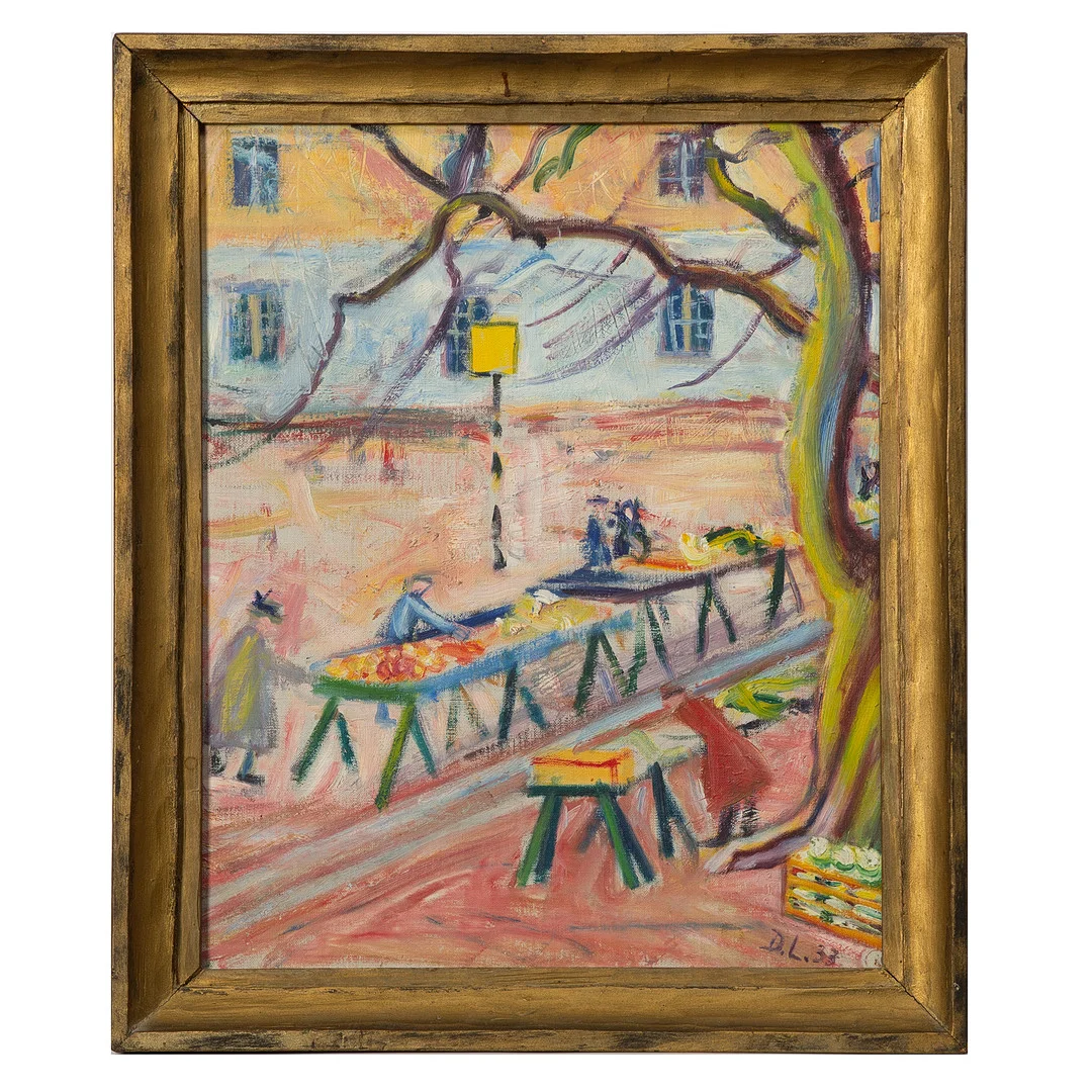 DAVID LARSSON. Olja på pannå, monogramsignerad och daterad -33. — Paintings — Stockholms Auktionsverk Göteborg