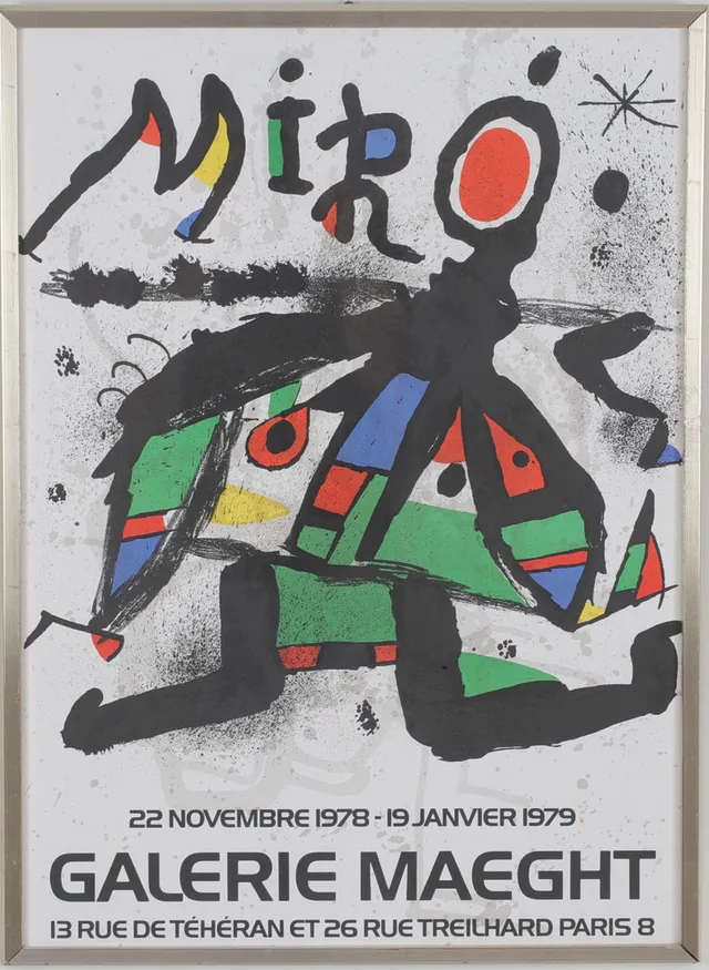 JOAN MIRÓ. EFTER. Utställningsaffisch, Galerie Maeght, litografi, 1979.