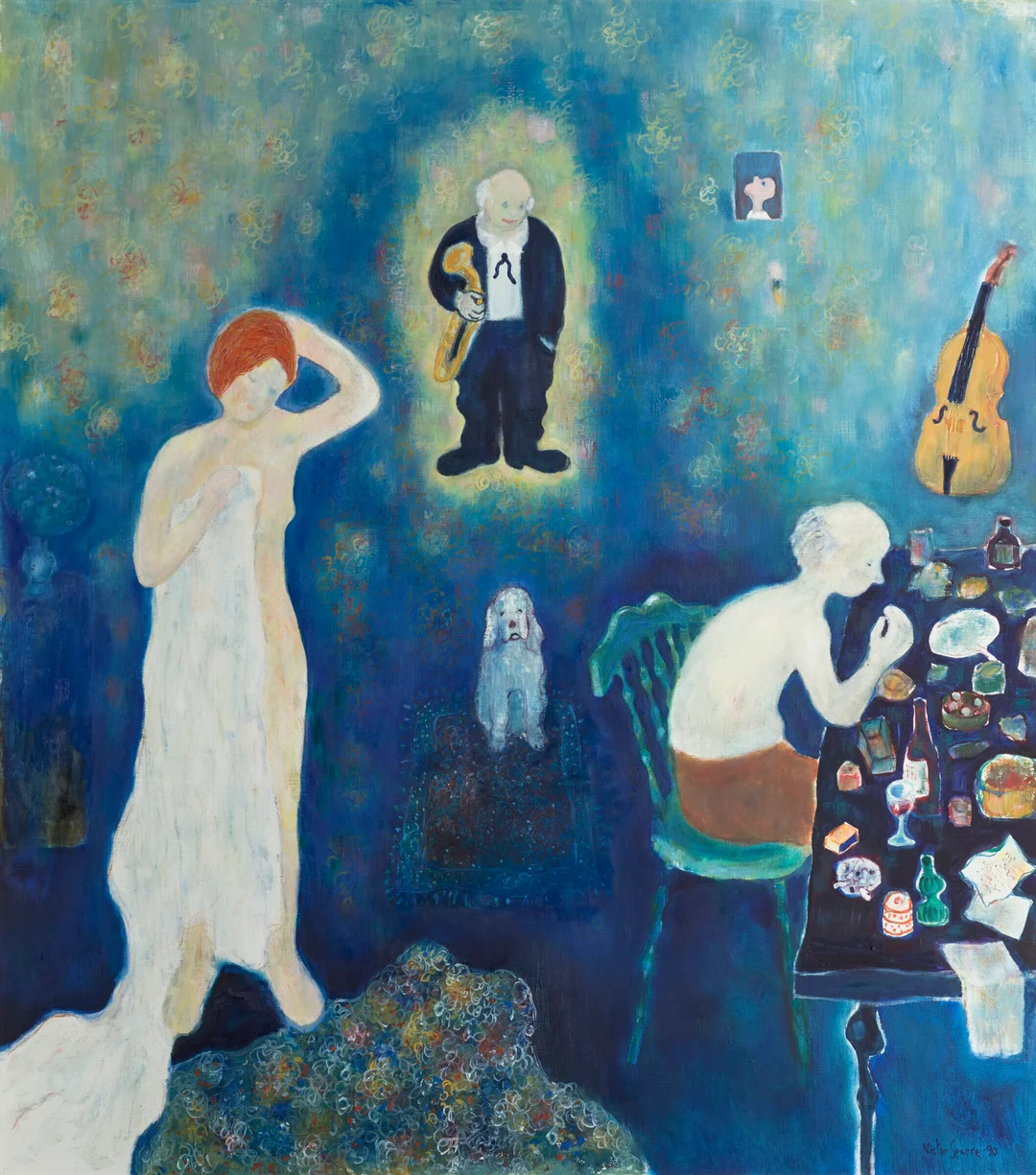 Sparre, Victor — "Klovnegarderobe - Før opptreden" 1991 — Kunst/Maleri — Blomqvist