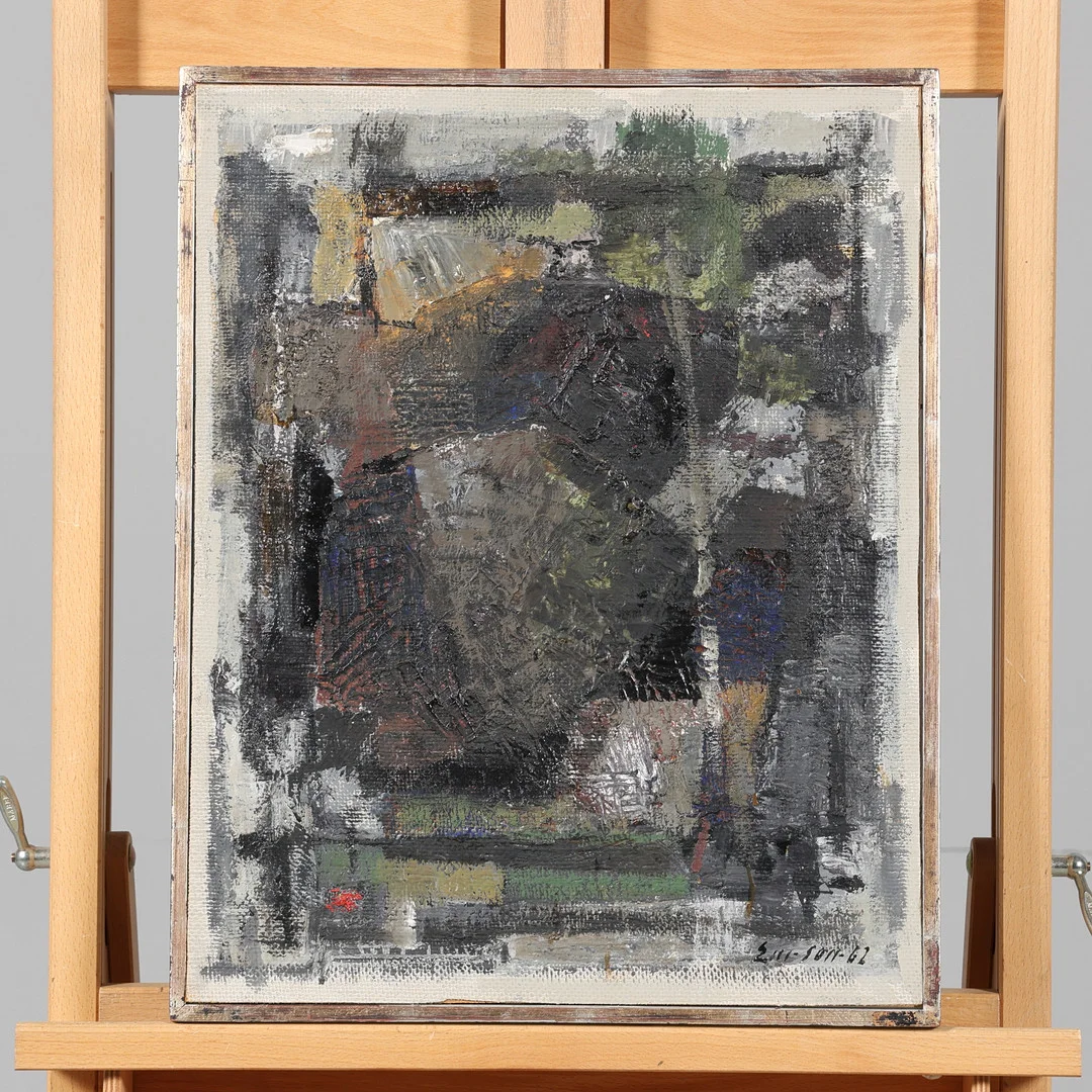 ERIK EMANUELSSON. OLJA PÅ PANNÅ, signerad Emson, daterad -62. — Paintings — Borås Auktionshall