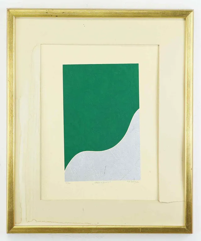 OIDENTIFIERAD KONSTNÄR. Serigrafi, "Green and silver", numrerad 2/50, signerad och daterad -80.