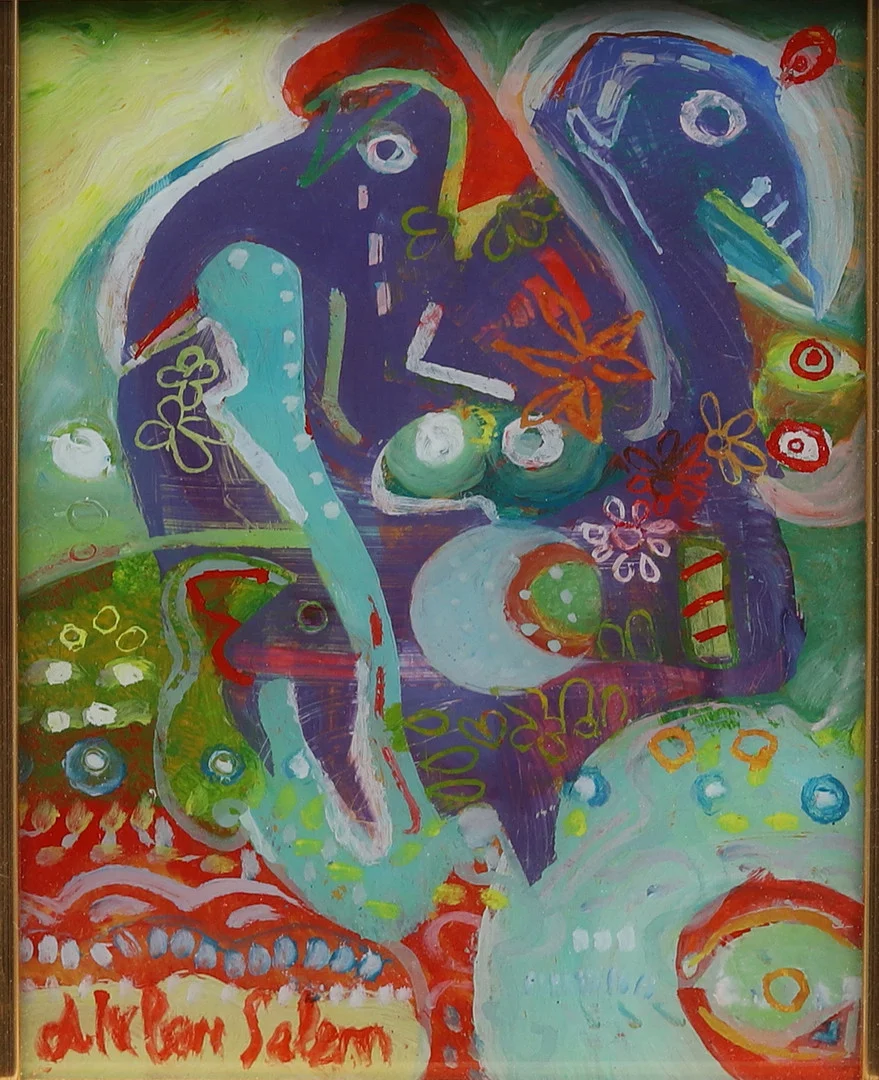 ALY BEN SALEM (1910-2001). Fabler, blandteknik, signerad. — Paintings — Garpenhus Auktioner