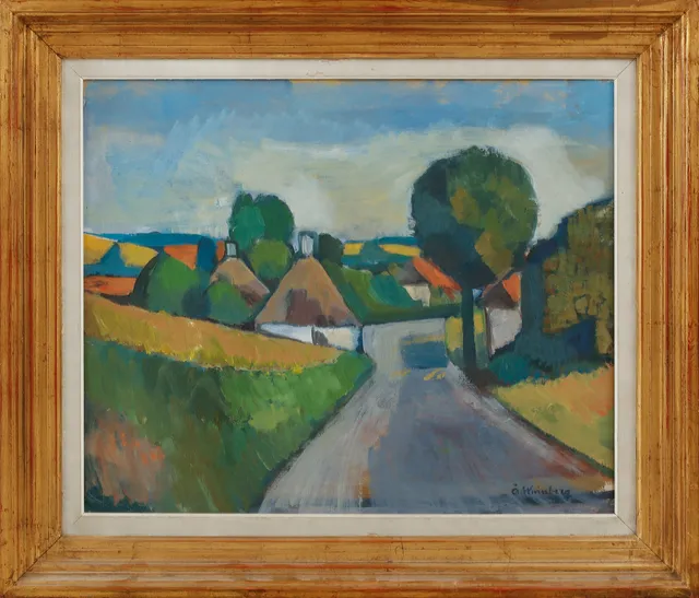 ÅKE WINNBERG. "Från Kerteminde", olja på duk, signerad.