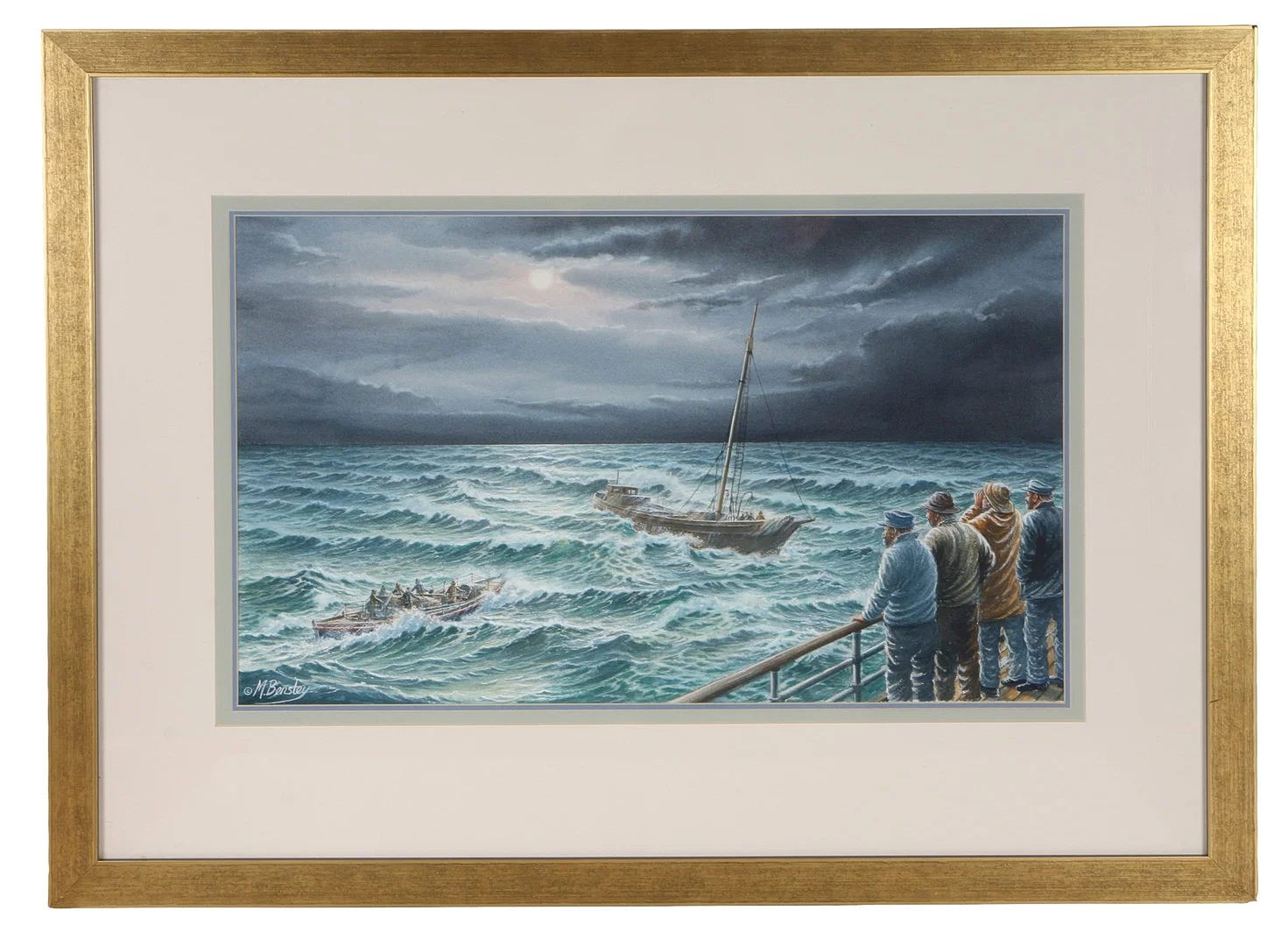 MICK BENSLEY (BRITISH, 1944-2023) SCOOL SOUTH PIER RESCUE. — Paintings — Bishop & Miller
