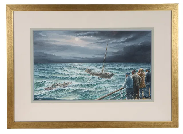 MICK BENSLEY (BRITISH, 1944-2023) SCOOL SOUTH PIER RESCUE.