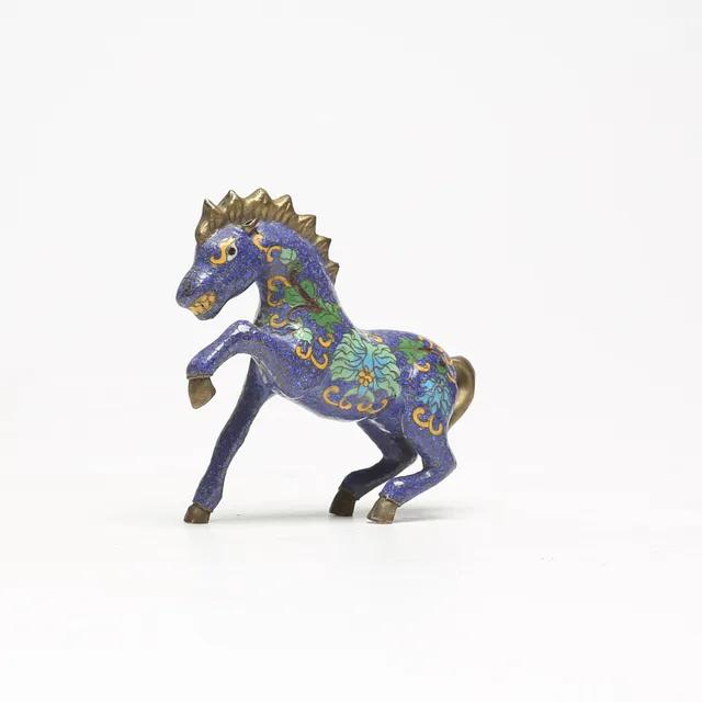 HÄST, metall, cloisonne, Asien.