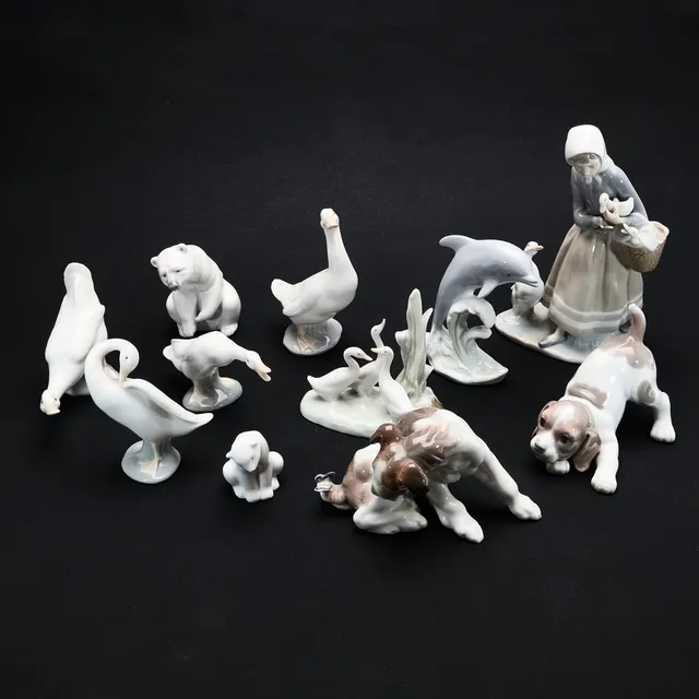 6 LLADRO, 4 NAO, AND ANOTHER PORCELAIN MODEL. (11).