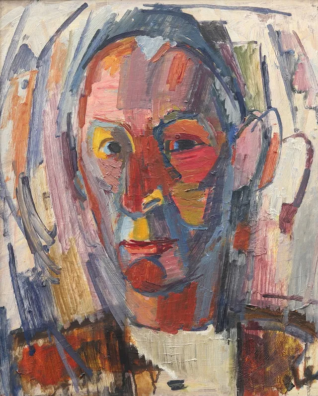 GERHARD LUNDBERG. Självporträtt, olja på pannå, signerad och daterad a tergo 1963.