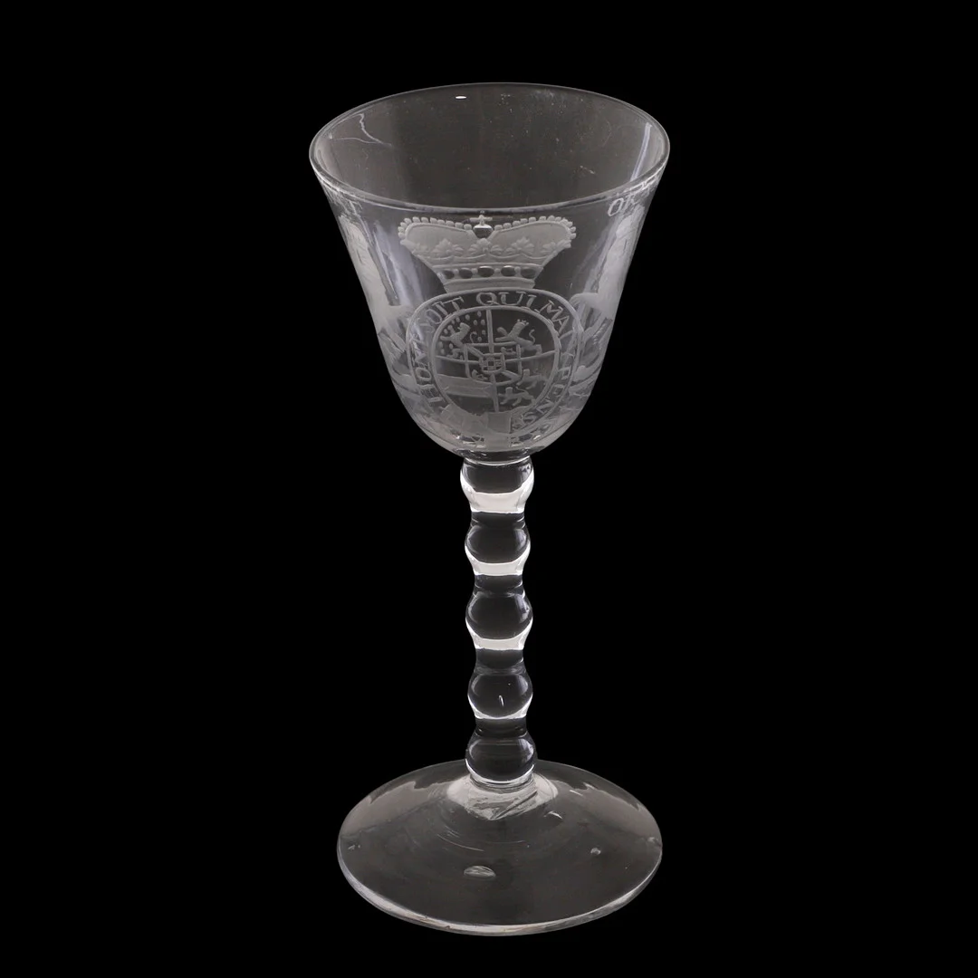 DUTCH ARMORIAL WINE GLASS. — Tableware — Lawrences Auctioneers