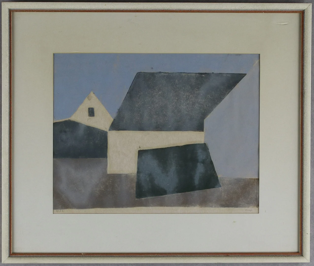BENGT ORUP. Litografi, 21/21, husgavlar, signerad. — Engravings & Prints — Höganäs Auktionsverk