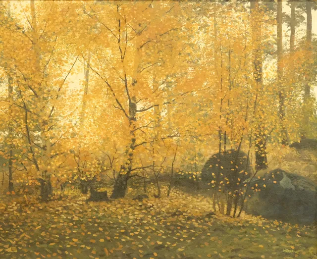 MATS NÖRLE. "HÖST", OLJA PÅ PANNÅ.