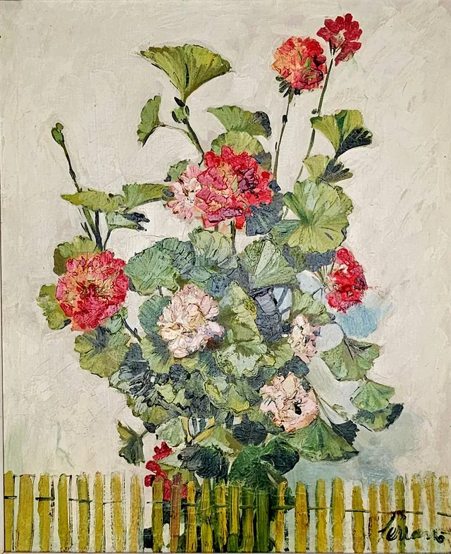 JOSEP MIQUEL SERRANO. FLORES. ÓLEO SOBRE LIENZO.