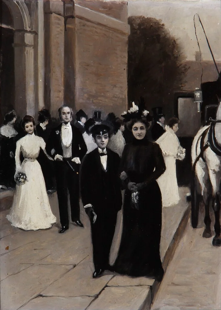Paul Fischer. En konfirmation i København, grisaille — Paintings and sculptures/Older pictorial arts — Lauritz