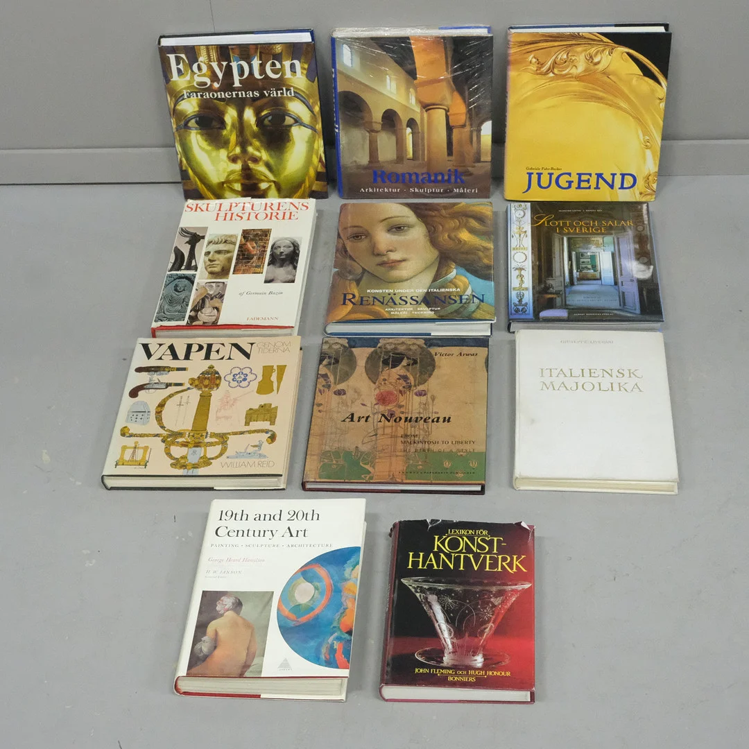 BÖCKER, 11 STYCKEN, KONST ARKITEKTUR MM. — Books — Björnssons Auktionskammare
