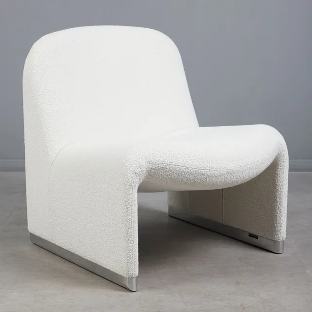 GIANCARLO PIRETTI. für Castelli, Sessel / Lounge Chair, Modell 'Alky', Bouclé-Stoff, Entwurf 1969, Italien.