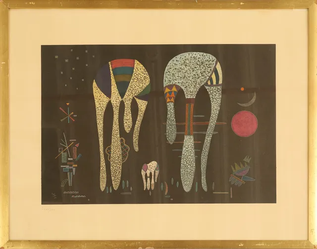 WASSILY KANDINSKY. Litografi, "Les signes et les masques", signerad samt numrerad 247/300.
