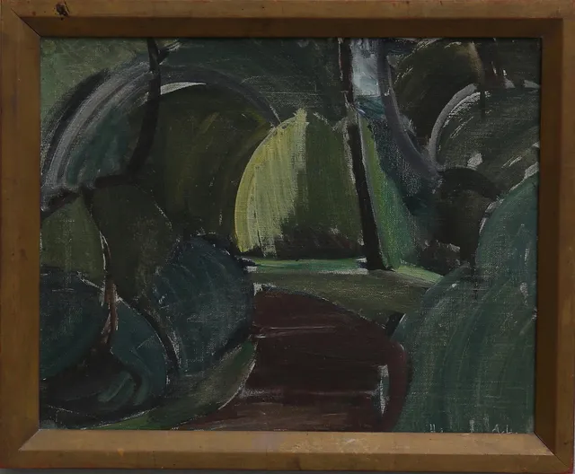 ALF LINDBERG. Höstlandskap, monogramsignerad, olja på pannå.