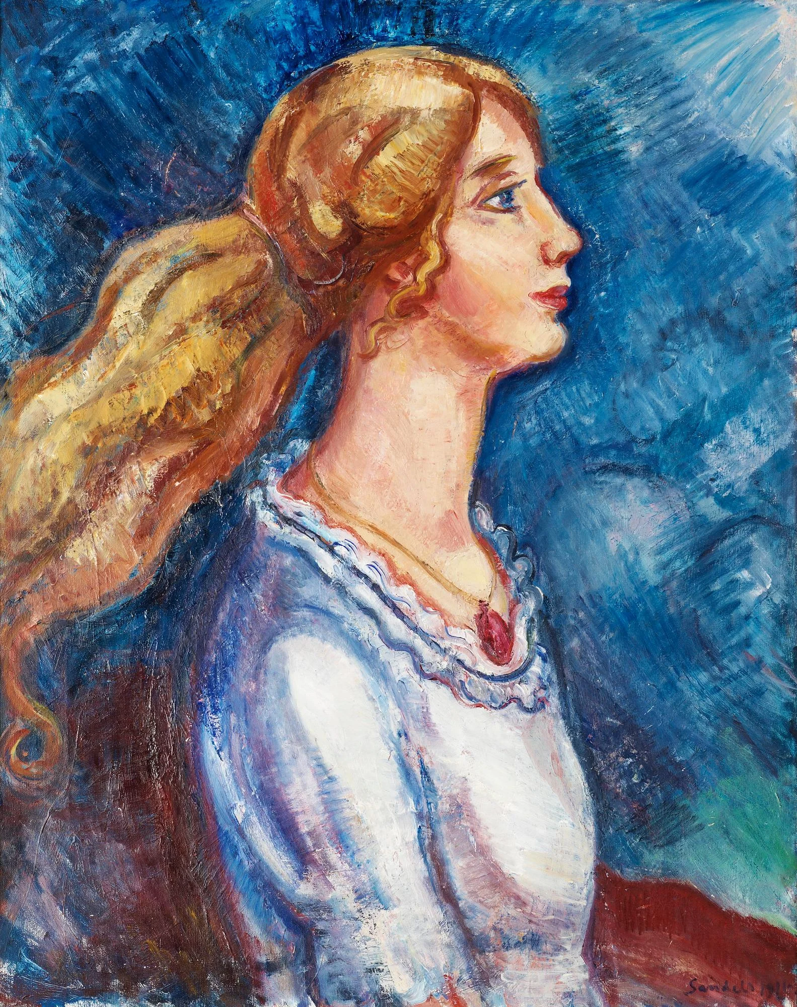 Gösta Sandels, "Flicka med flygande hår" (Elaine). — Bukowskis