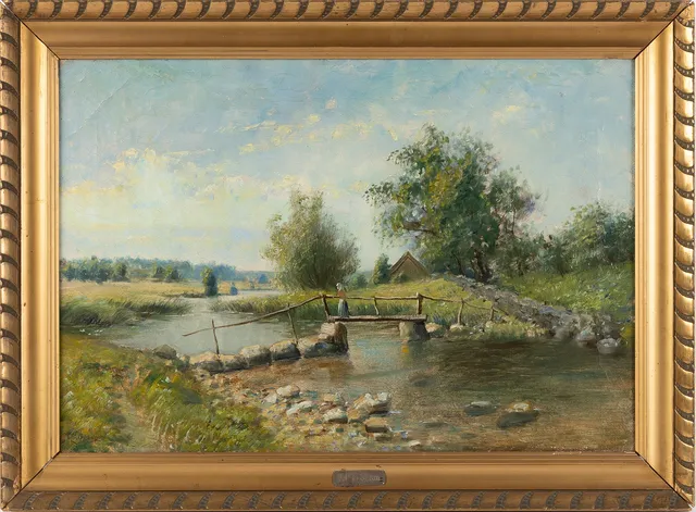 PETER ADOLF PERSSON (1862-1914). Sommarlandskap, olja på duk.