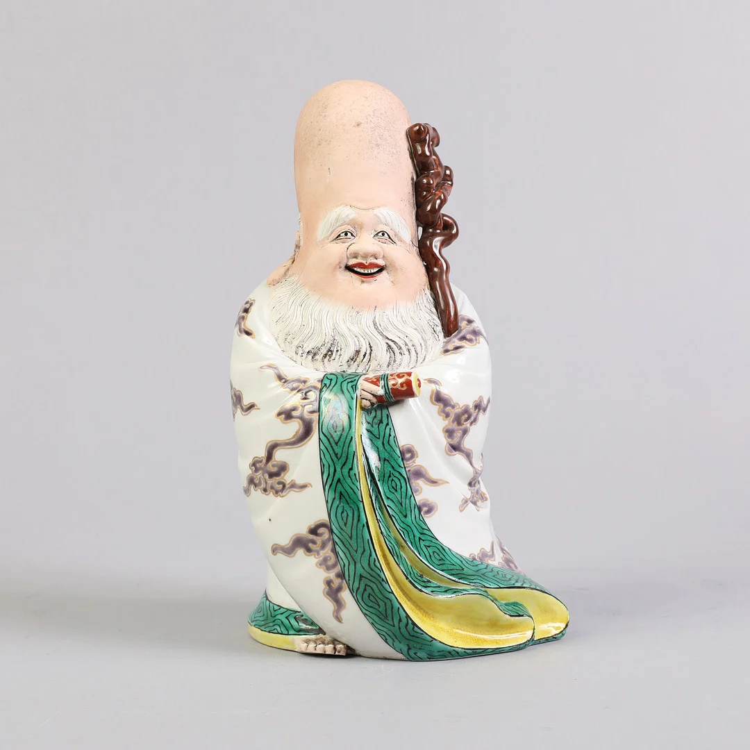 Fukurokuju figur af porcelæn, 1900-tallet. — Ceramics & Porcelain — Bidstrup Auktioner