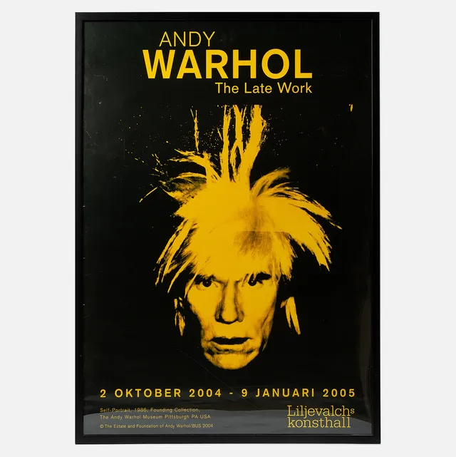 ANDY WARHOL. EFTER. Utställningsaffisch, "The Late Work", Liljevalchs konsthall, 2004-2005.