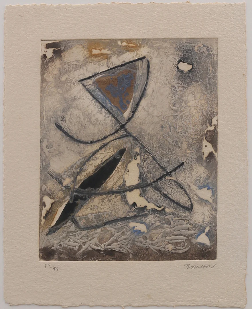 PIERRE MARIE BRISSON (1955 - ). Komposition, carborundumetsning nr 54/95, signerad Brisson. — Engravings & Prints — Garpenhus Auktioner