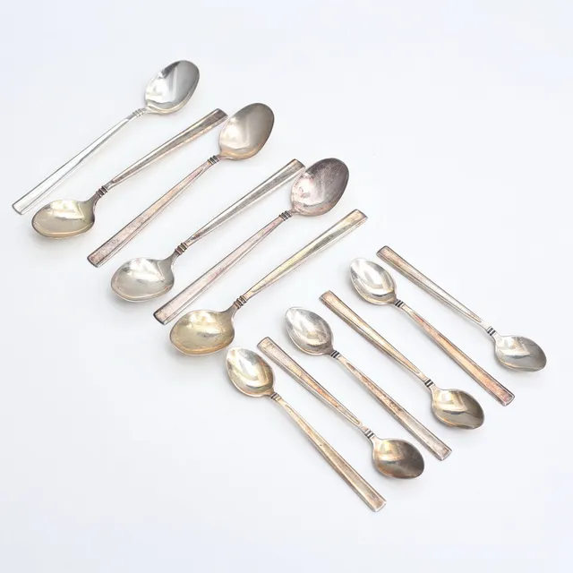 CLAES GIERTTA. Skedar, "Paris", 6 + 6, silver, 169 gram, MEMA, 1960-tal.