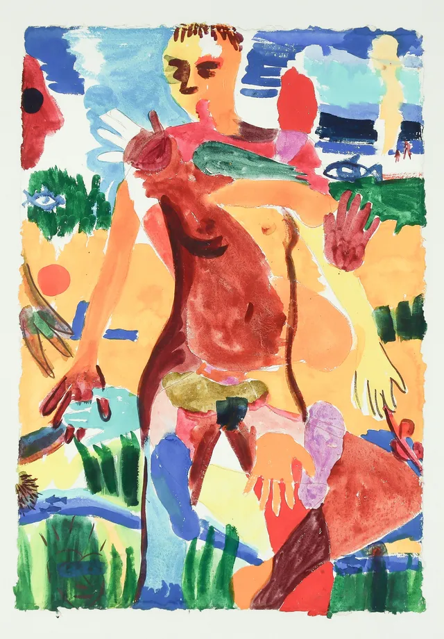 Jon Gislason. Figure composition. Watercolor