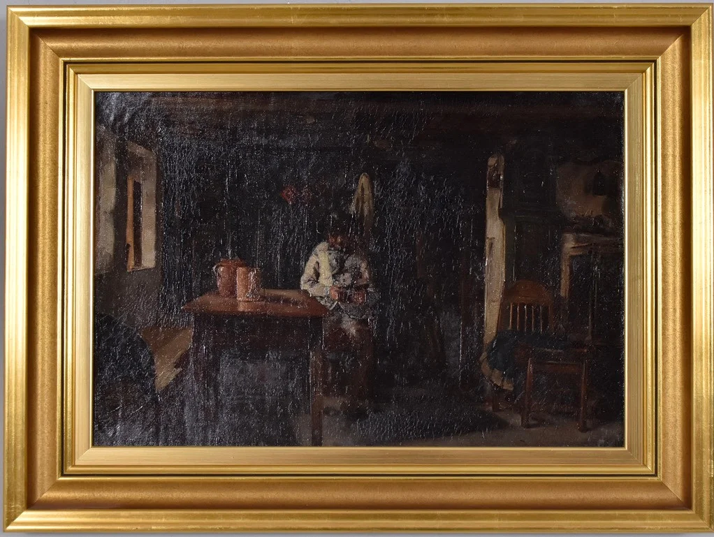 AXEL KULLE (1846 - 1908). Olja på duk uppfodrad på pannå. — Paintings — Halmstads Auktionskammare