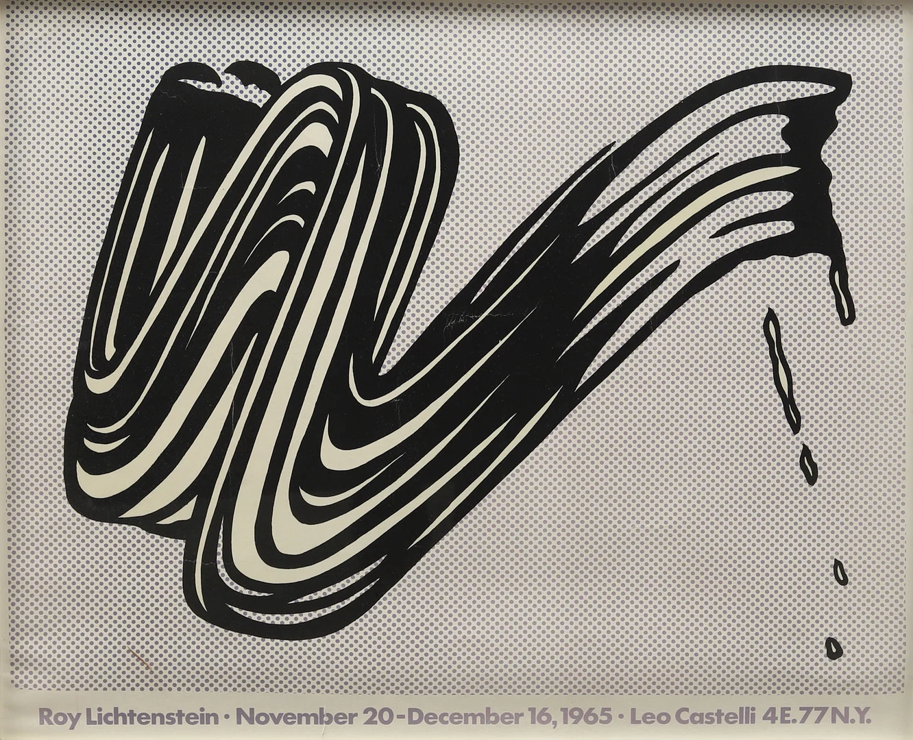 ROY LICHTENSTEIN. Affisch, nov dec 1965, Leo Castelli 4E.77N.Y. litografiskt tryck, osignerad. — Engravings & Prints — Garpenhus Auktioner