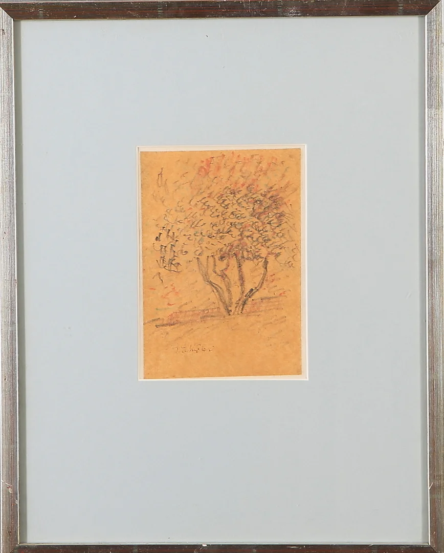INGE SCHIÖLER. Träd, pastell, signerad. — Drawings — Auktionshuset Kolonn