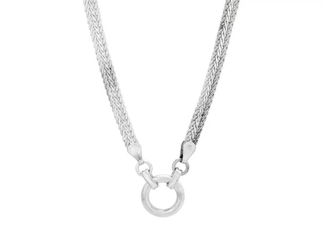 COLLIER, sterlingsilver, fantasilänk, längd 43 cm, vikt 17,6 g. — Smycken/Collier — Kaplans