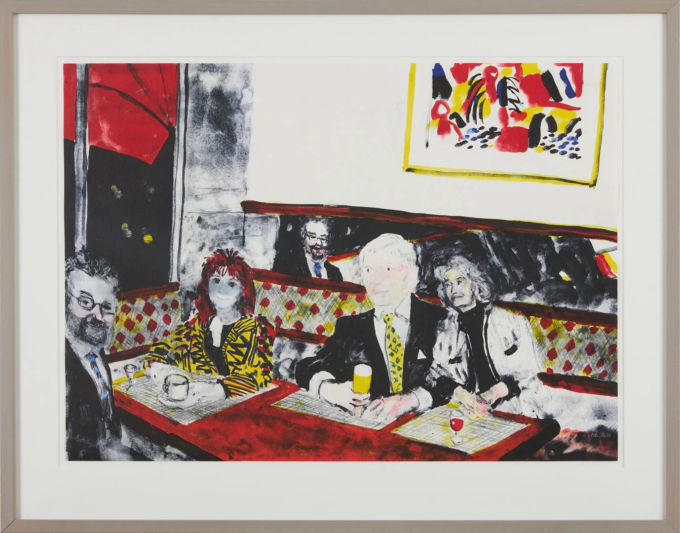 PETER DAHL. Restaurangscen, färglitografi, signerad, provtryck. — Engravings & Prints — Stockholms Auktionsverk Magasin 5