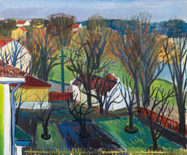 KJELL LEANDER ENGSTRÖM. "Sigtuna gård". olja på duk, signerad, daterad- 46.