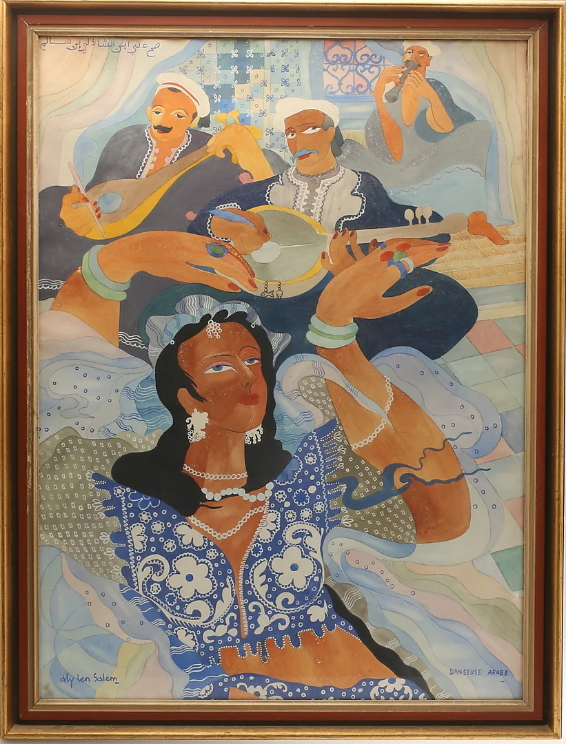 ALY BEN SALEM. Blandteknik, "Danseuse Arabe", signerad. — Paintings — RA Auktionsverket Norrköping