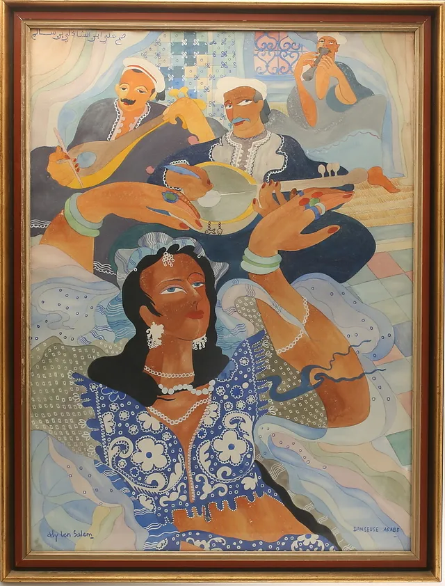 ALY BEN SALEM. Blandteknik, "Danseuse Arabe", signerad.