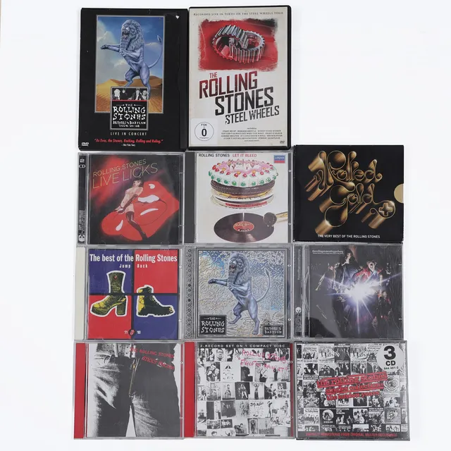 10 CD-SKIVOR SAMT 2 DVD, ROLLING STONES.